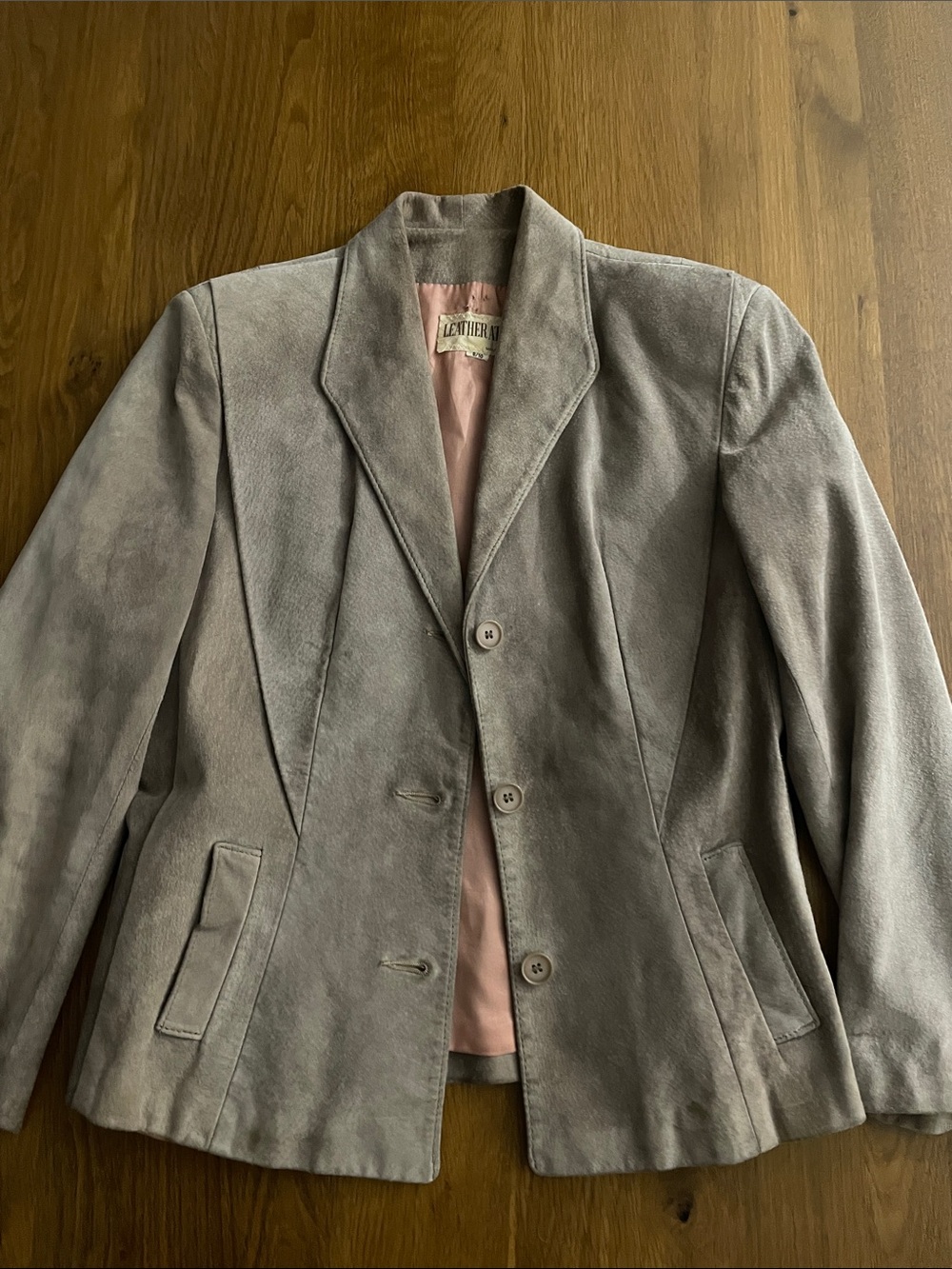 Vintage Leather Attic Grey-Taupe Suede Blazer Jacket - Picture 8 of 8